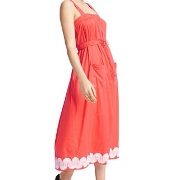 STEELE. Aperol Midi Dress in Blood Orange, NWT - Picture 3 of 5